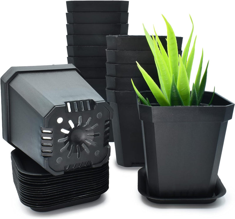 Small Decorative Square Plant Pots - 15 Pack