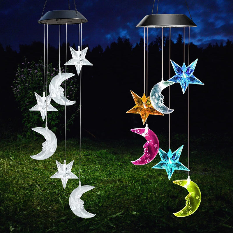 Solar Wind Chimes for Garden - Indoor and Outdoor LED Hanging Decorative Patio Lights for Yard