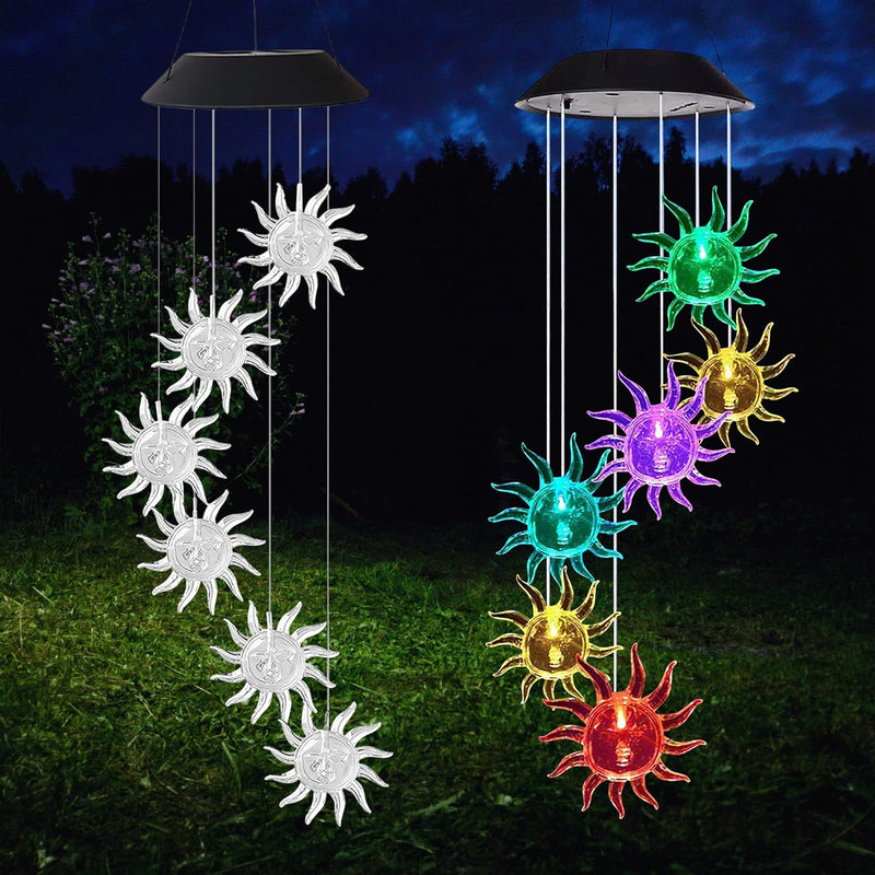 Solar Wind Chimes for Garden - Indoor and Outdoor LED Hanging Decorative Patio Lights for Yard
