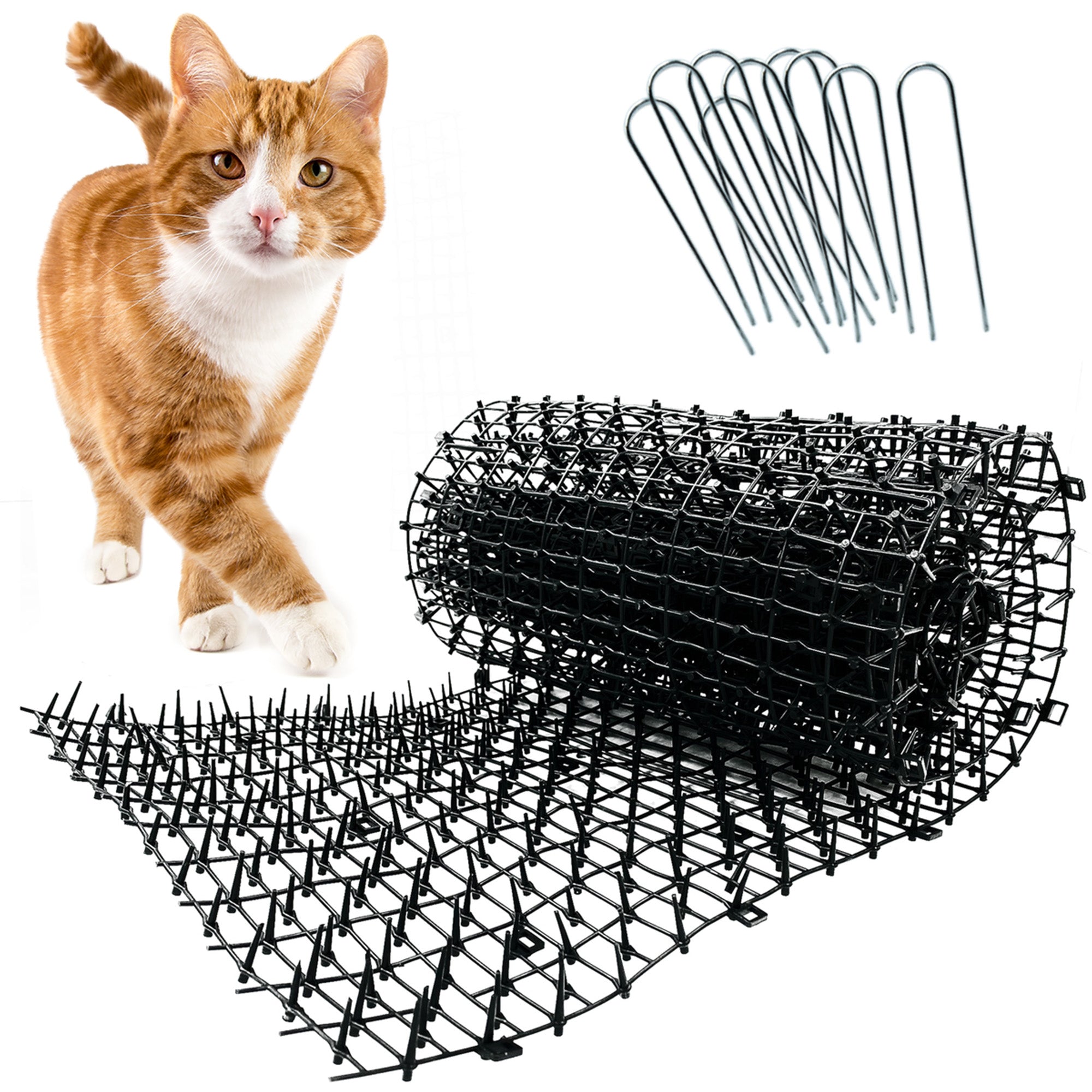 Cat Deterrent Spikes Mat 2m x 30cm Roll Green Thumbz