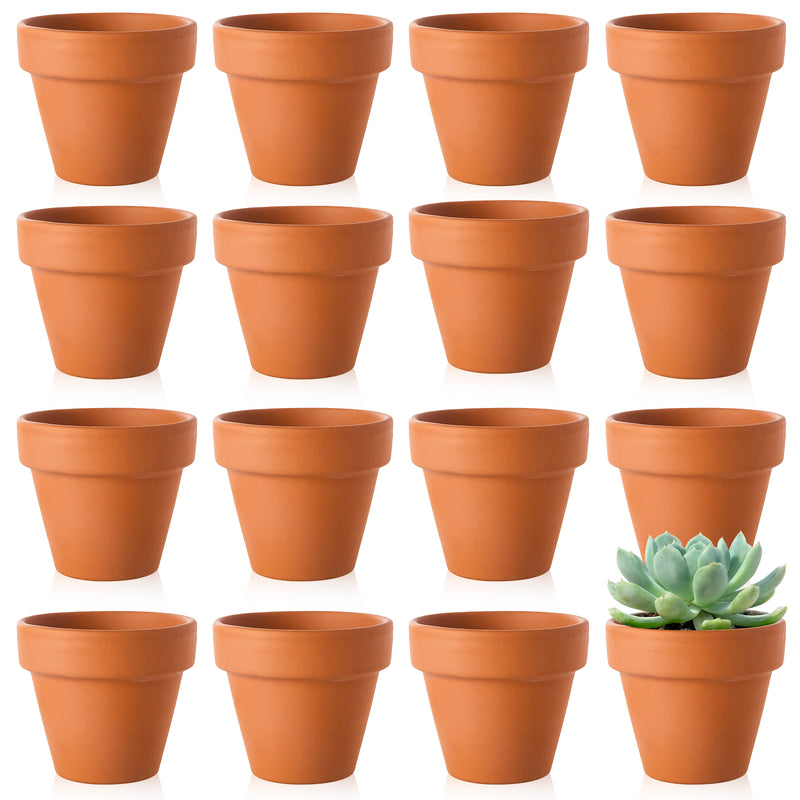 Small Clay Terracotta Plant Pots - 16 Pack