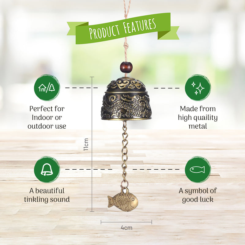 Fengshui Metal Wind Chime Bells - Fish Design