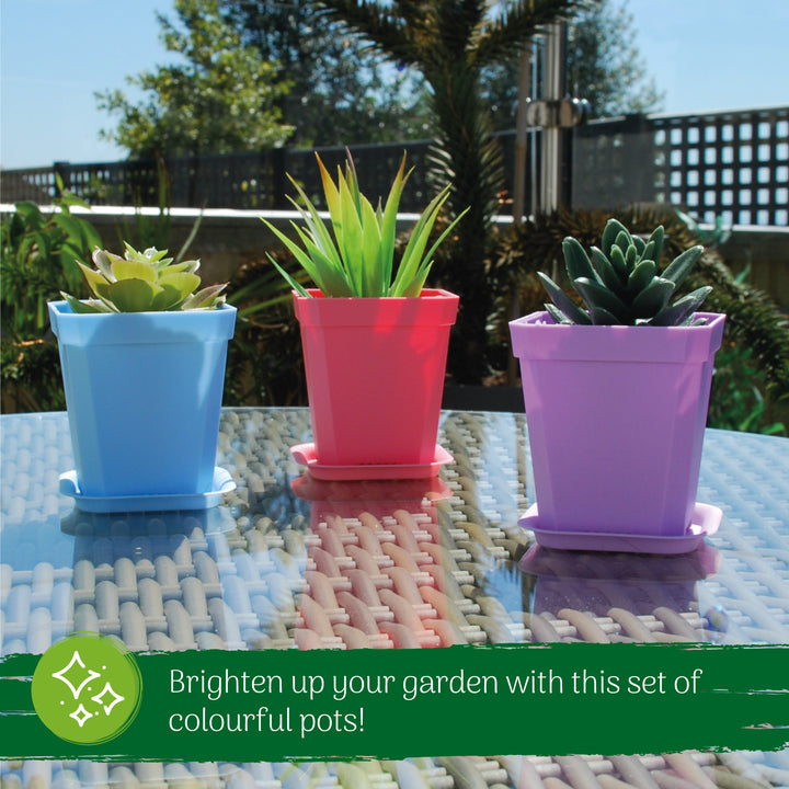 small coloured plant pots Small Decorative Square Plant Pots